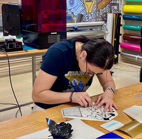 Pegatina con vinilo de corte